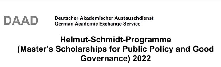DAAD Helmut-Schmidt-Programm Masterstipendien 2023 für Public Policy und Good Governance für das Studium in Deutschland (Vollförderung)