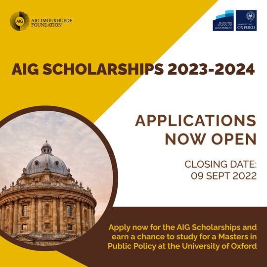 Africa Initiative for Governance (AIG) Scholarships 2023/2024 for Study in the University of Oxford, UK (Fully Funded) | Opportunities For Africans