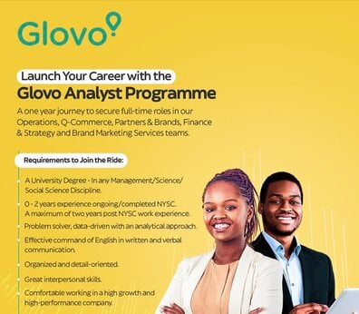 Glovo Analyst Program 2024 for young Nigerian graduates.